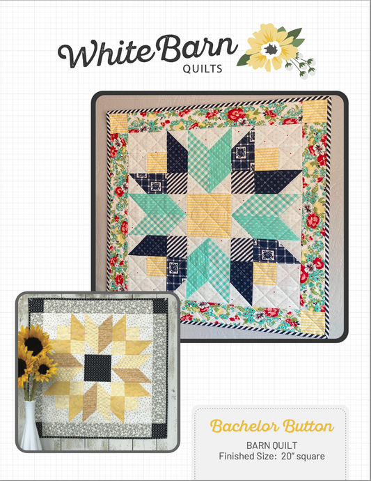 Bachelor Button Barn Quilt PDF Pattern