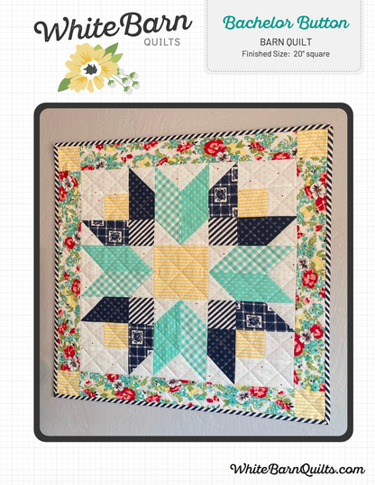Bachelor Button Barn Quilt PDF Pattern