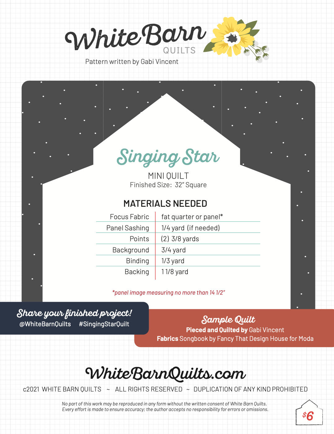 Singing Star PDF Pattern