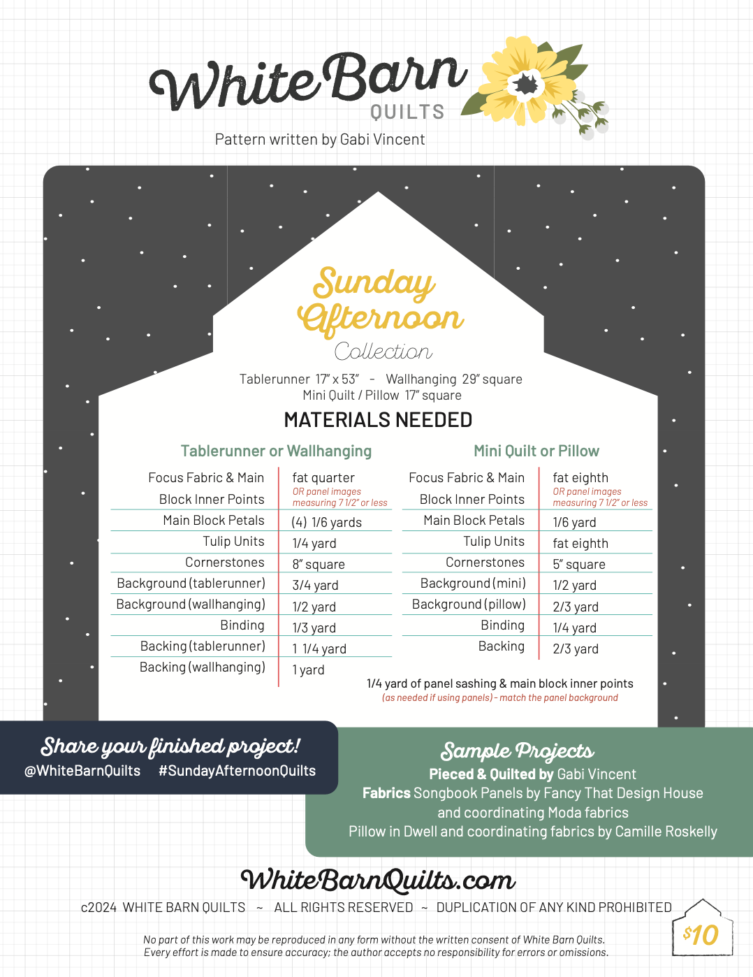 Sunday Afternoon PDF Pattern