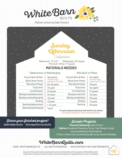 Sunday Afternoon PDF Pattern