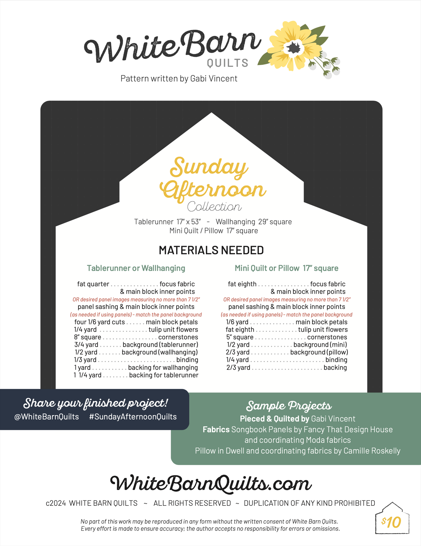 Sunday Afternoon PDF Pattern