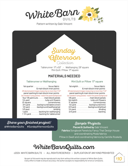 Sunday Afternoon PDF Pattern