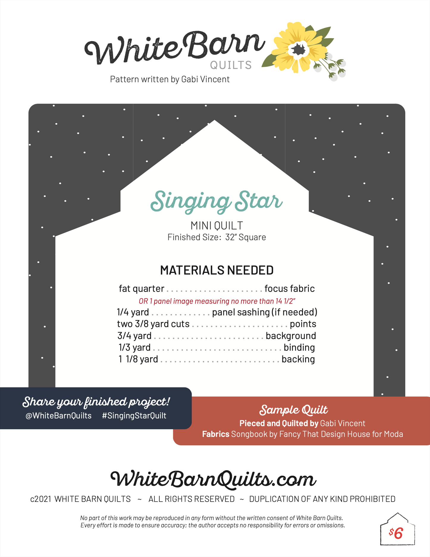 Singing Star PDF Pattern